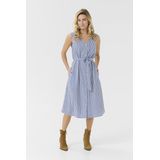 Cream Jurk 'Tiah'  blauw / wit