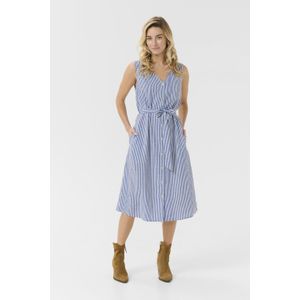 Cream Jurk 'Tiah'  blauw / wit