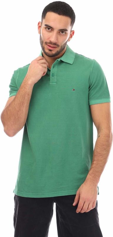 Tommy Hilfiger - Garment Dye - Poloshirt - Groen - Katoen