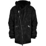La Haine Inside Us - Winterjas - Zwart - Faux Suede Hooded Jacket Lm 077