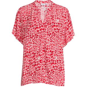 Saint Tropez Geweven Top Agnes Met All Over Print Rood/ecru - Maat XL