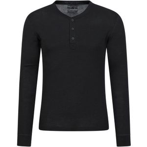 Mountain Warehouse Heren Merino Wol Henley Thermo Top (Zwart) - Maat L