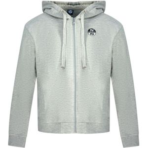 Grijze hoodie met North Sails-logo en rits