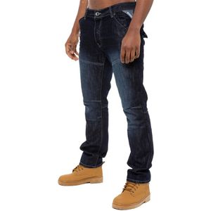 Enzo Heren Denim Jeans Rechte Pijpen - Donkerblauw