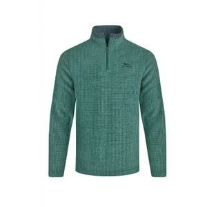 Weird Fish Heren Newark Grid Eco Friendly Quarter Zip Fleece Top (Bladgroen)