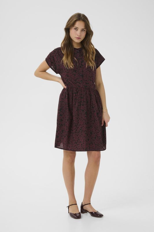 Kaffe Jurk 'Beathe'  donkerbruin / zwart