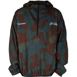 Kway - Sweatshirt - Gebroken Wit - Militair Bruin en Kaki - Met Zakken