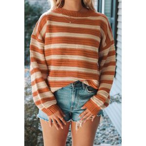 Gestreepte Brei Pulier Sweater