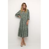 Cream Jurk 'Tiah'  groen / wit