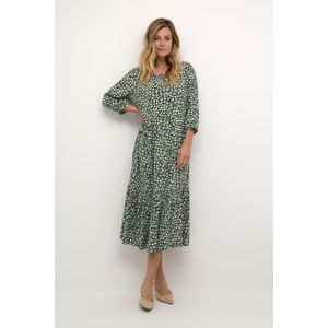 Cream - Jurk 'Tiah' - Groen/Wit - Jerseyjurken