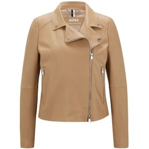 Leren damesjas Boss C_Saleli in beige