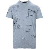 Dsquared2 Sigaret Fit Scribble Logo Grijs T-shirt