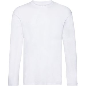 Fruit Of The Loom Heren Originele T-shirt Lange Mouwen (Wit)