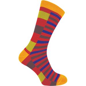 Mr Heron bamboesokken met nieuw patroon voor heren - Strepen (Rood)