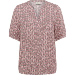 Blouse met korte mouwen Regular fit Pink/Grey Graphic print rose