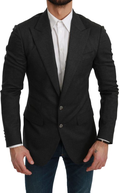 Dolce & Gabbana Heren Grijs NAPOLI Slim Fit Jasje Wollen Blazer