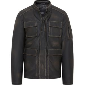 Vintage - Leren Safarijack - Zwart - Fagernes