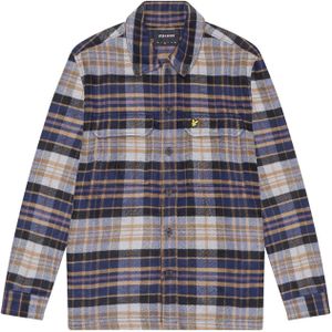 Lyle & Scott Geruit flanellen overhemd heren (Marine)
