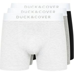 Duck and Cover Heren Sagnet Boxershorts (Set van 3) (Grijs/Wit/Zwart)