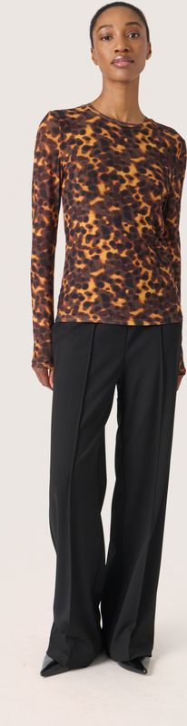 Soaked in Luxury - Kerrie - Dames-T-shirt - Lange Mouwen - Leopardprint