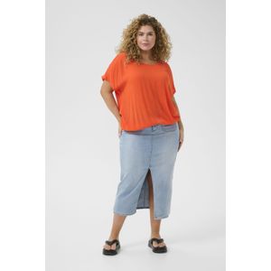 Blouse met korte mouwen Loose fit Grenadine orange