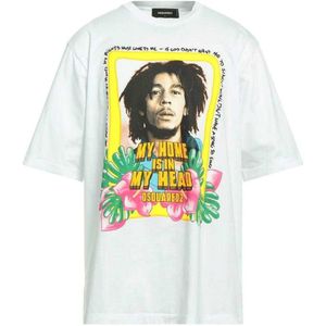DSquared2 Unisex Volwassen Mijn Thuis Is In Mijn Hoofd Bob Marley T-Shirt (Wit)