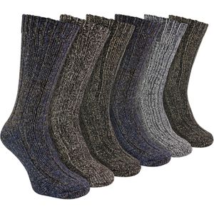 Heren 6-pack Geribbelde Alpaca Boten Sokken
