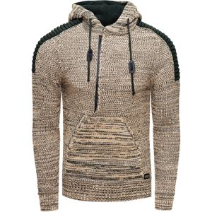 Chunky contrasterende hoodie met 1/2 rits