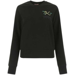 Kenzo - Classic Crew Neck Sweatshirt - Zwart - Hoogwaardige Stof - Ronde Hals - Lange Mouwen
