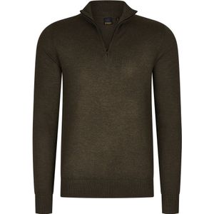 Mario Russo Sweaters Half Zip Trui Cold Brown Bruin