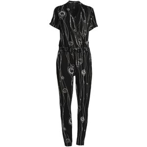 NED Jumpsuit Met All Over Print Zwart - Maat M