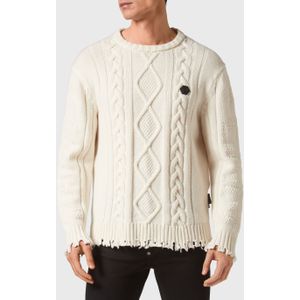 Philipp Plein - Pullover Skull&Bones - Beige - Bouclé-gebreide Trui