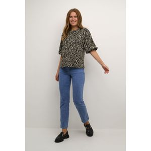Kaffe - Blouse 'Janna' - Crème/Zwart - Blouseshirt - Dierenprint