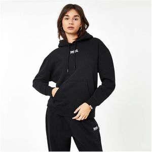 Women's Lonsdale Women's Heritage Pullover Regular Fit Logo Hoodie In Black - Maat 40