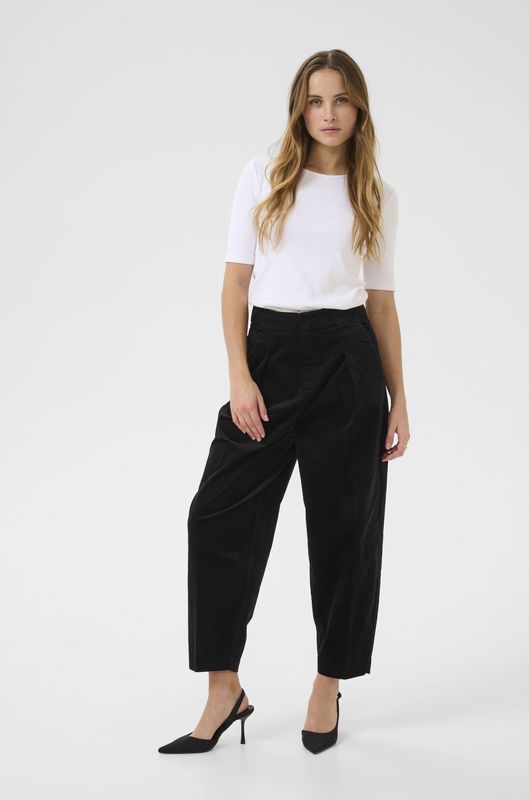 InWear - Rikka Barrel - Bandplooibroek - Zwart - 7/8 lengte - Loosefit