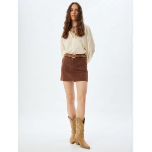 Koton - Kokerrok - Bruin - Katoen - Effen