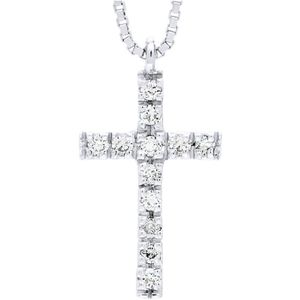 Kruis ketting Diamonds 0.070 Cts White Gold