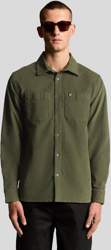 Lyle & Scott lichtgewicht naaldkoordoverhemd - groen