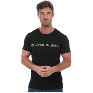 Calvin Klein Jeans Mixed Instit T-shirt Voor Heren, Zwart - Wit - Maat S