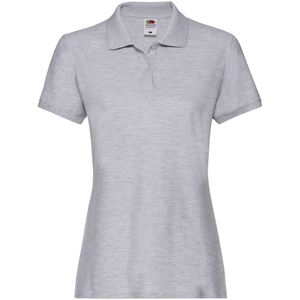 Fruit Of The Loom Vrouwen Dames-Fit Premium Poloshirt Met Korte Mouwen (Atletische Heide Grijs)