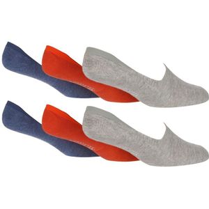 Wildfeet - 6 Paar Heren Loafer Sokken Multipack | Katoenen Lage Sneaker Sokken - Grijs - Maat 39 - 45