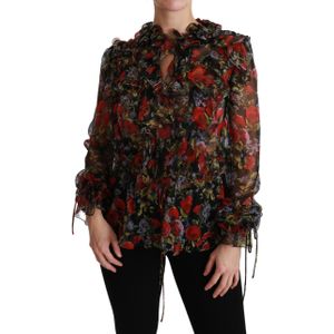 Dolce Gabbana - TSH4486 - Blouse - Zwart - 100% Zijde - Lange Mouwen