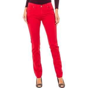 Skinny Broek - Rood - 97% Katoen 3% Elastaan - Knoop- en Ritssluiting