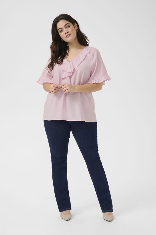 Blouse - Pink Lady - Korte Mouwen - Regular Fit
