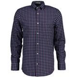 Men's Gant Regular Fit Twill Micro Multi Check Shirt In Blue - Maat L