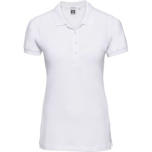 Russell Dames/Dames Piqué Stretch Poloshirt (Wit)