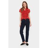 Blouse met korte mouwen Slim fit Tango Red Drea Dot red