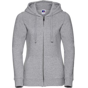 Russell Dames/Dames Authentic Full Zip Hoodie (Licht Oxford Grijs)