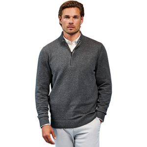 Asquith & Fox Heren Katoenen Blend Sweatshirt met ritssluiting (Houtskool)