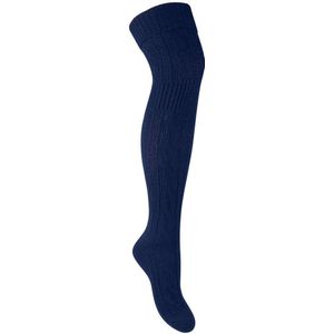 Steven - Dames 1 Paar Over De Knie Wol Sokken | Winter Warme Lange Sokken - Blauw